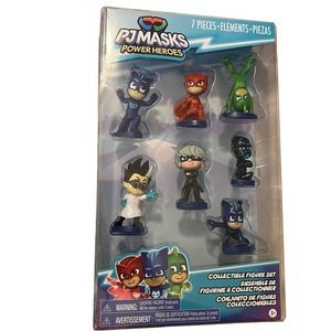 PJ Masks Power Heroes 7 Piece Collectible Figure Set Catboy Owlette Romeo Gekko‎